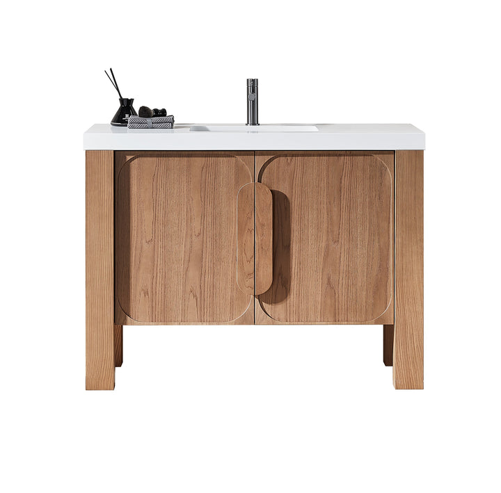 Munich 48" Natural Teak freestanding bathroom vanity