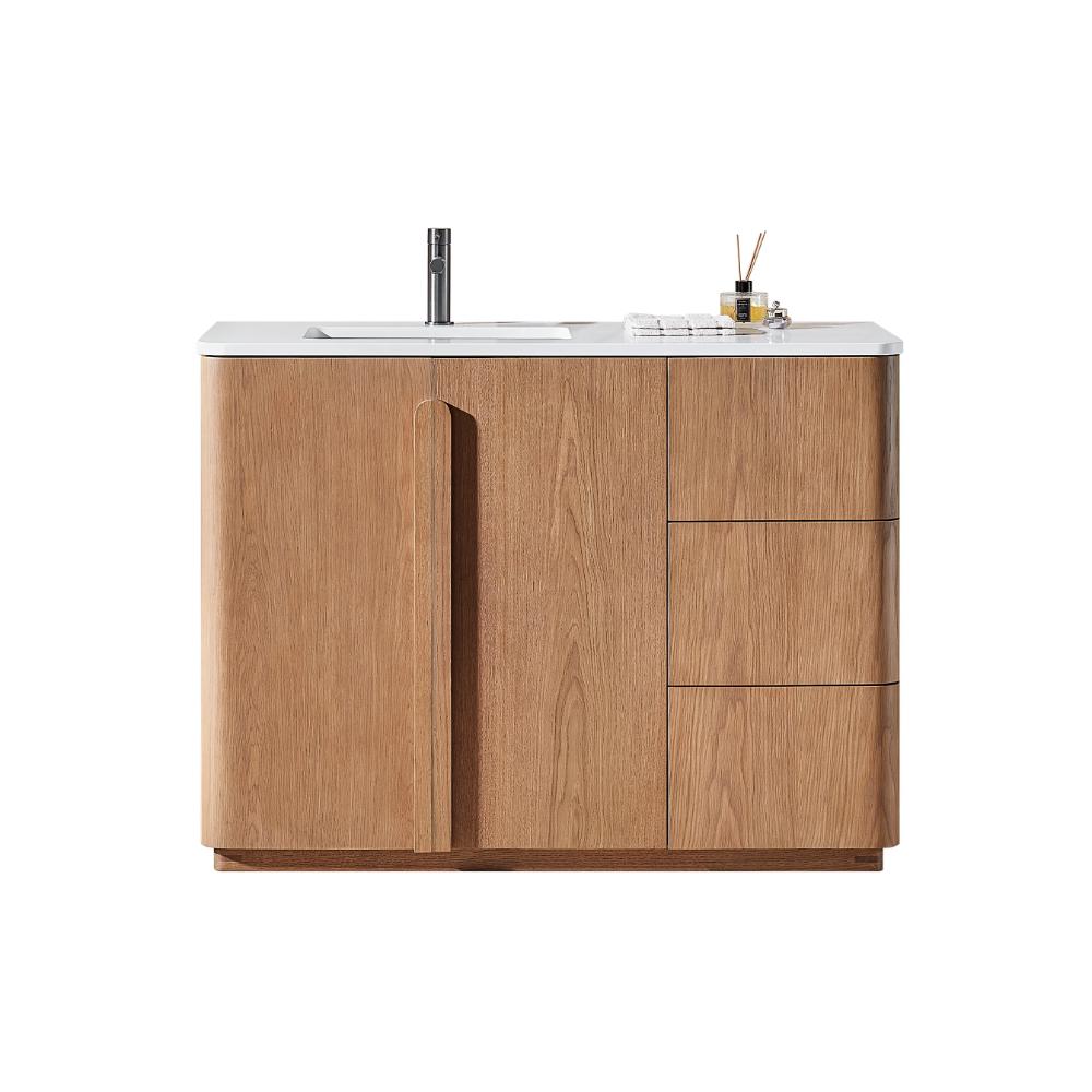 Parma 48" Freestanding Bathroom Vanity with White Quartz Top