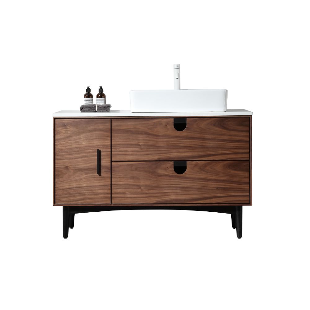 Portree 48" Single Sink Freestanding Bathroom Vanity with Vessel Sink