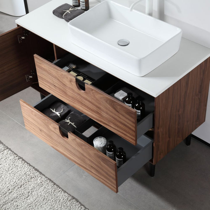 Portree 48" Single Sink Freestanding Bathroom Vanity with Vessel Sink