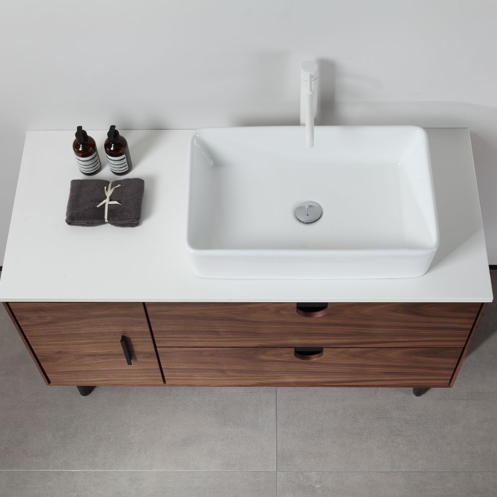 Portree 48" Single Sink Freestanding Bathroom Vanity with Vessel Sink