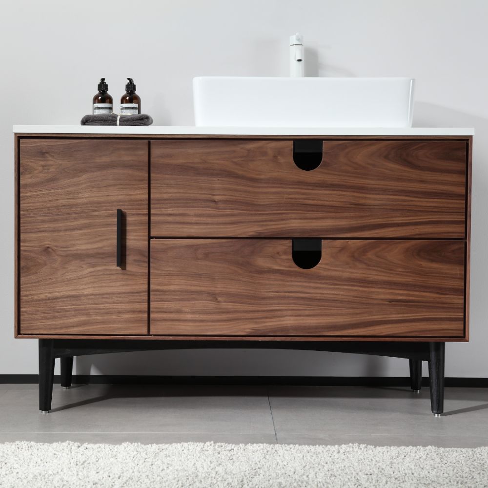 Portree 48" Single Sink Freestanding Bathroom Vanity with Vessel Sink
