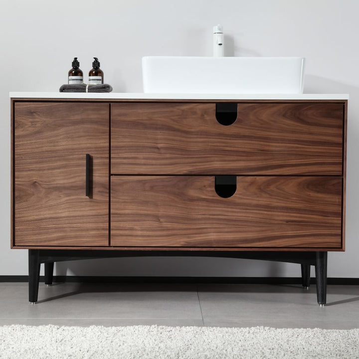 Portree 48" Single Sink Freestanding Bathroom Vanity with Vessel Sink