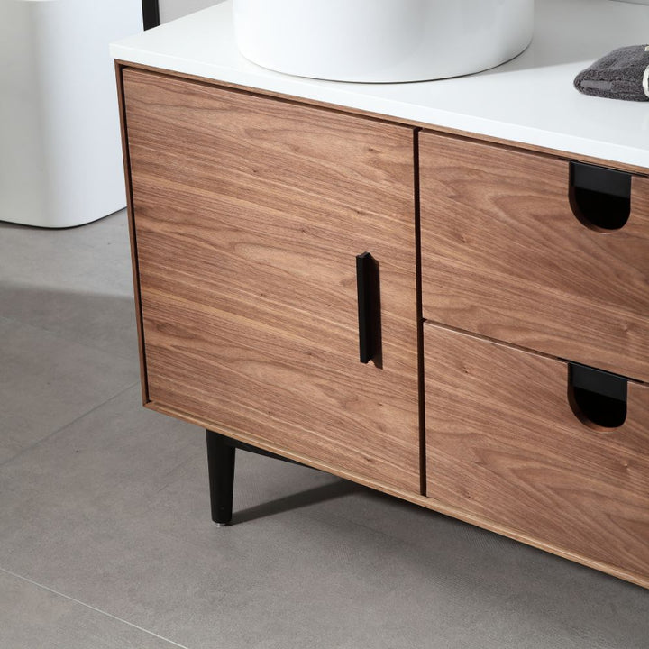 Portree 60" Double Sink Freestanding Bathroom Vanity with Vessel Sinks