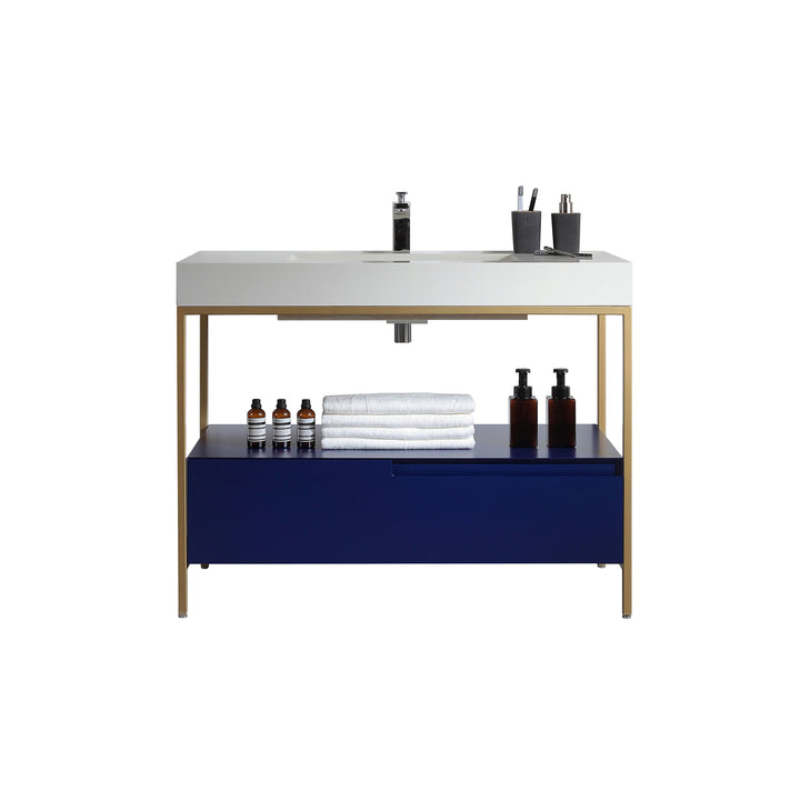 VAR|42 Inch|Navy Blue|White Quartz