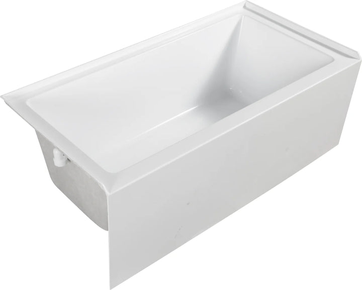 60" Fiberglass Three-Wall Alcove Soaking Bathtub in White