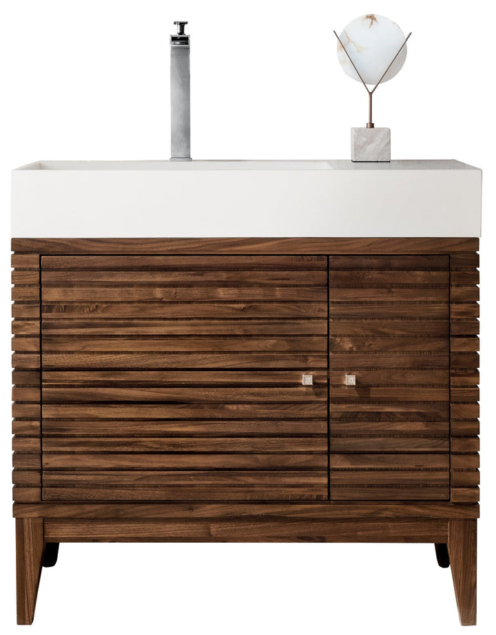 Linear Sink Freestanding Bathroom Vanity Cabinet
