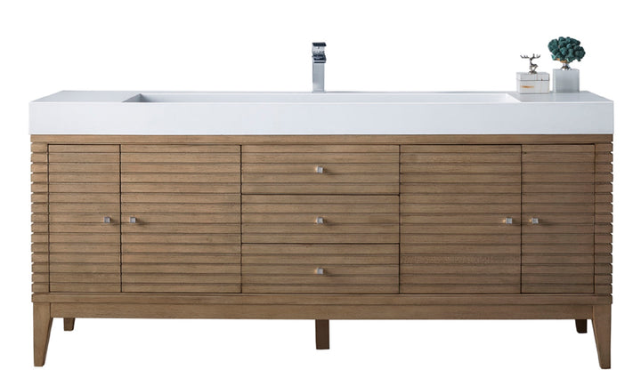 Linear Sink Freestanding Bathroom Vanity Cabinet