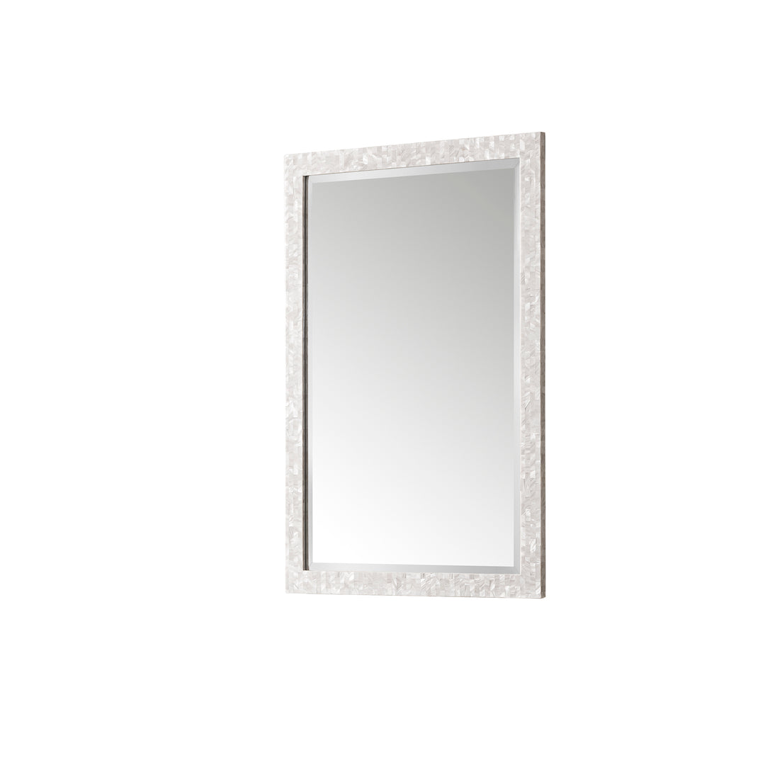 Callie 26" x 38" Rectangular Bathroom Mirror, White Mother of Pearl