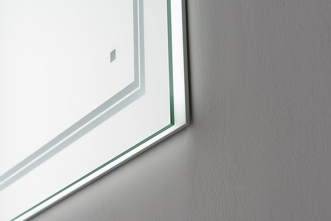 AQUADOM Soho 36 inches x 30 inches Led Lighted Silver Mirror for Bathroom 