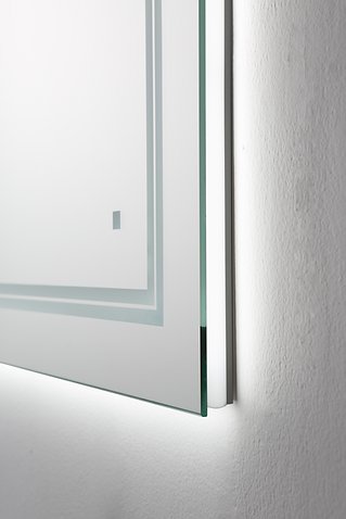 AQUADOM Soho 48 inches x 36 inches Led Lighted Silver Mirror for Bathroom