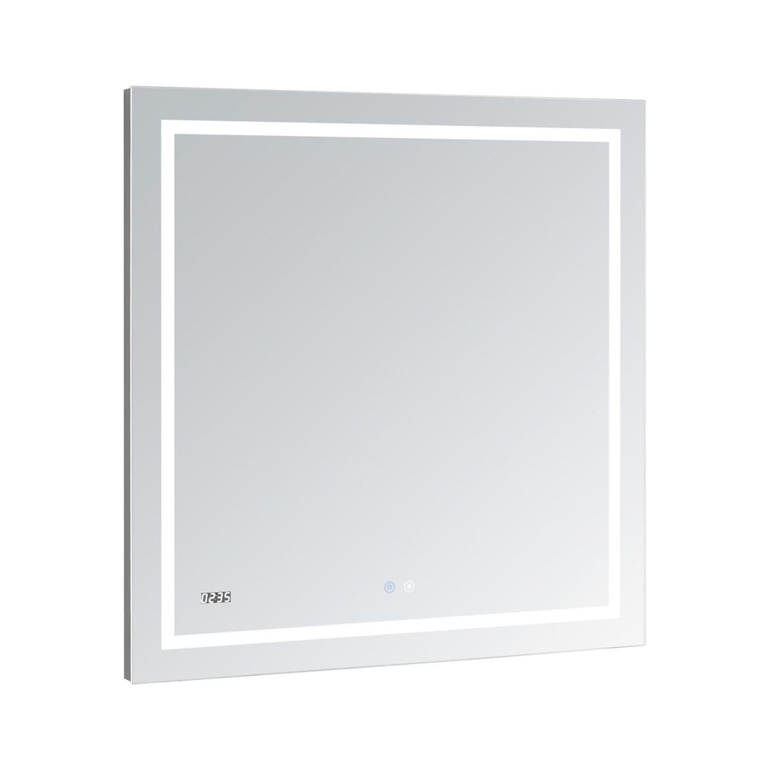 AQUADOM Daytona 36 inches x 36 inches Wall Mounted LED Lighted Silver Mirror for Bathroom