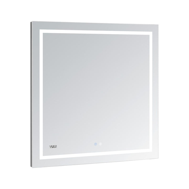 AQUADOM Daytona 36 inches x 36 inches Wall Mounted LED Lighted Silver Mirror for Bathroom