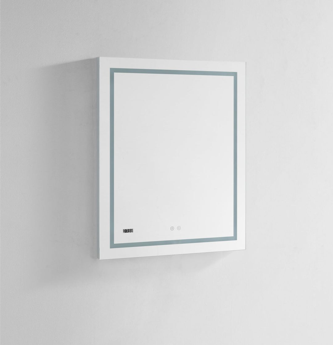 AQUADOM Daytona 24 inches x 30 inches Wall Mounted LED Lighted Silver Mirror for Bathroom