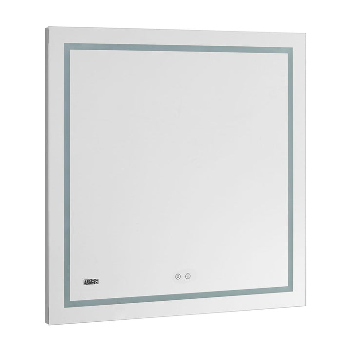AQUADOM Daytona 30 inches x 30 inches Wall Mounted LED Lighted Silver Mirror for Bathroom