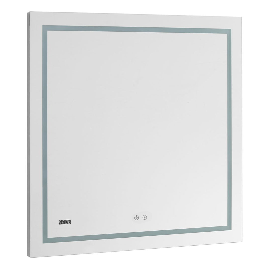 AQUADOM Daytona 30 inches x 36 inches Wall Mounted LED Lighted Silver Mirror for Bathroom