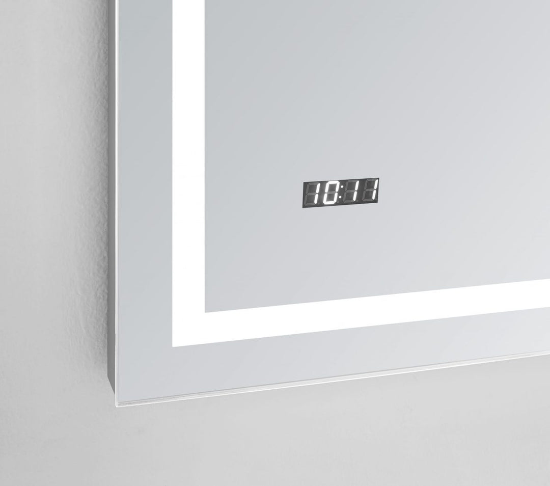 AQUADOM Daytona 30 inches x 36 inches Wall Mounted LED Lighted Silver Mirror for Bathroom