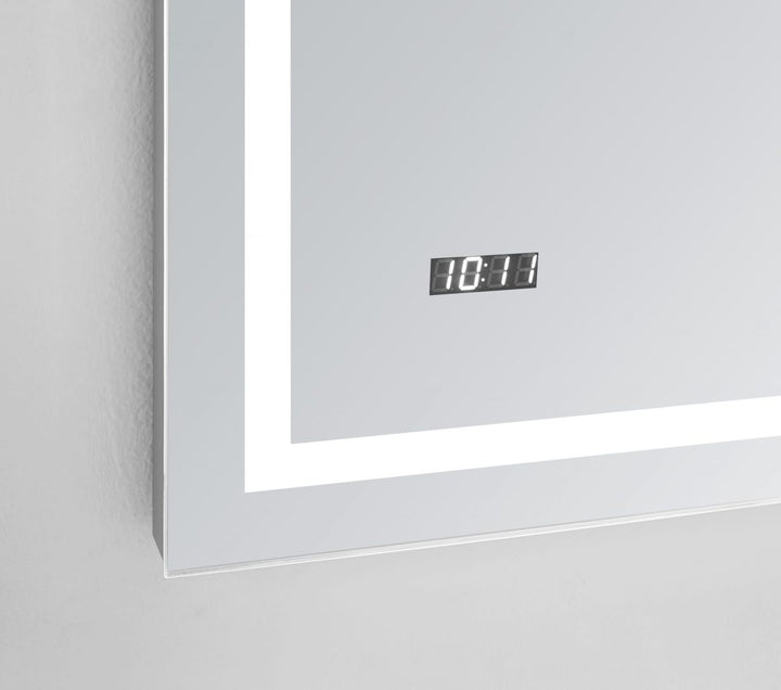 AQUADOM Daytona 36 inches x 30 inches Wall Mounted LED Lighted Silver Mirror for Bathroom