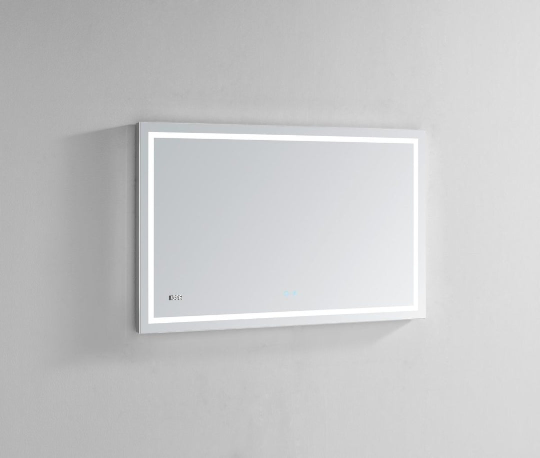 AQUADOM Daytona 48 inches x 30 inches Wall Mounted LED Lighted Silver Mirror for Bathroom