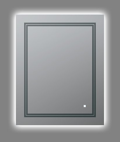 AQUADOM Soho 24 inches x 30 inches Led Lighted Silver Mirror for Bathroom 