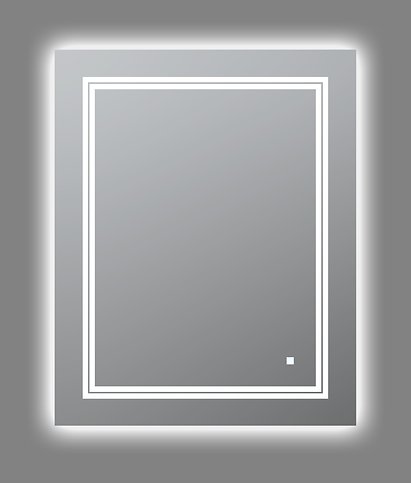 AQUADOM Soho 24 inches x 30 inches Led Lighted Silver Mirror for Bathroom 
