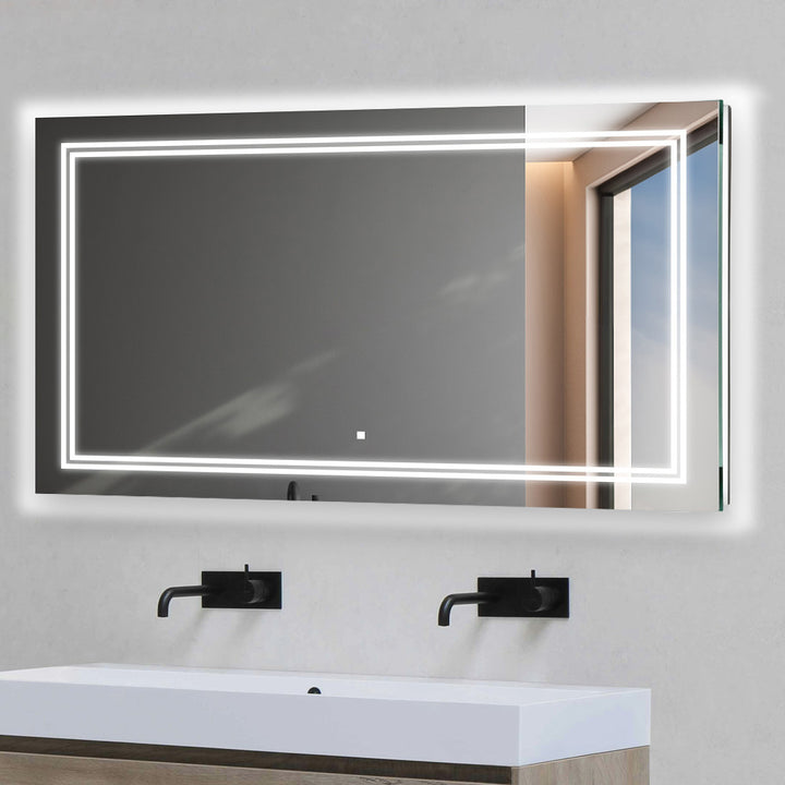 Soho 60" x 30" LED Bathroom Mirror, Anti-Fog | ANVE Kitchen &amp; Bath