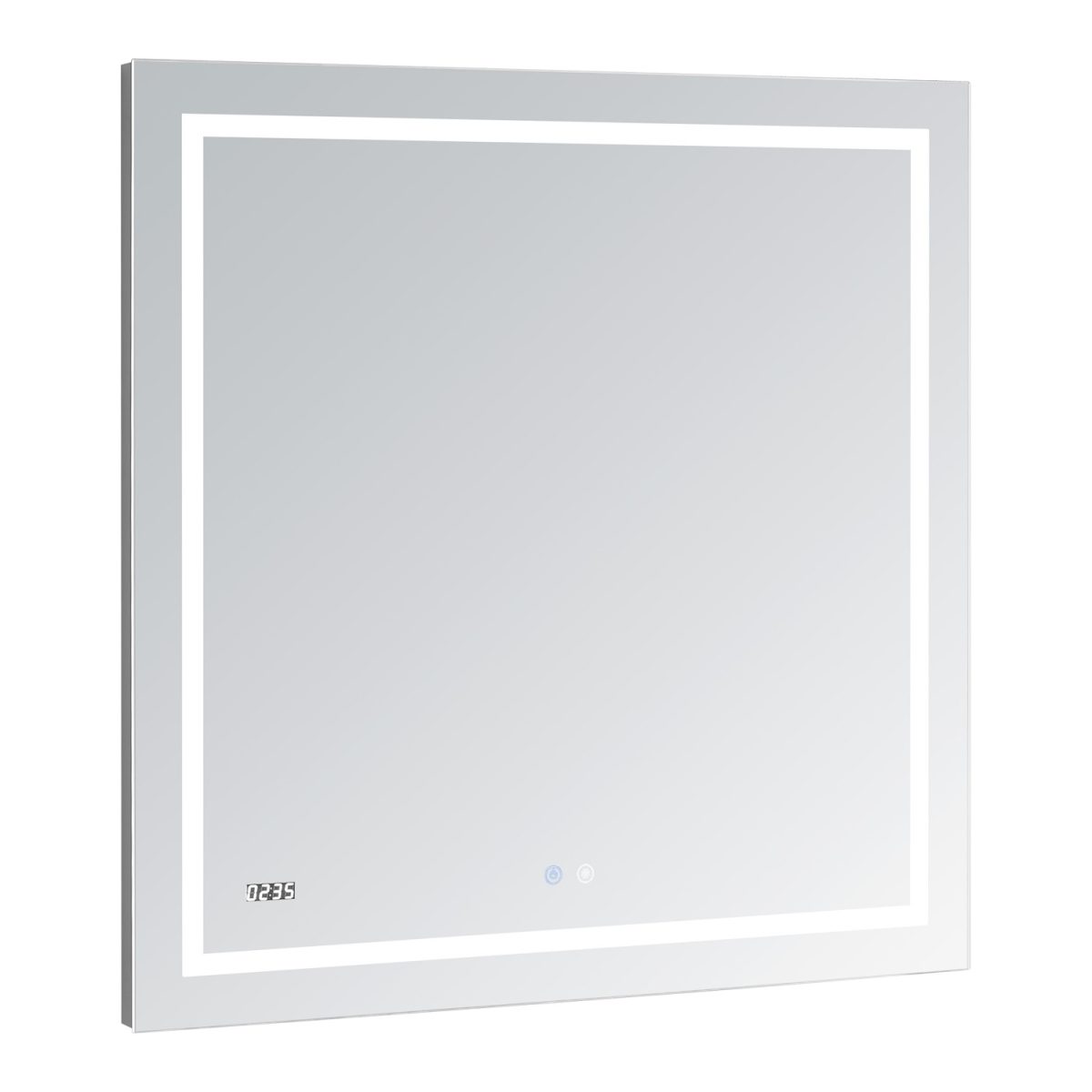 AQUADOM Daytona 30 inches x 30 inches Wall Mounted LED Lighted Silver Mirror for Bathroom