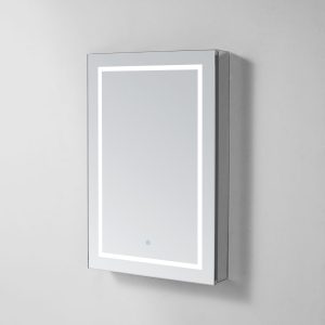 AQUADOM Royale Plus 24 inches x 30 inches Left Sided LED Lighted Mirror Glass Medicine Cabinet for Bathroom