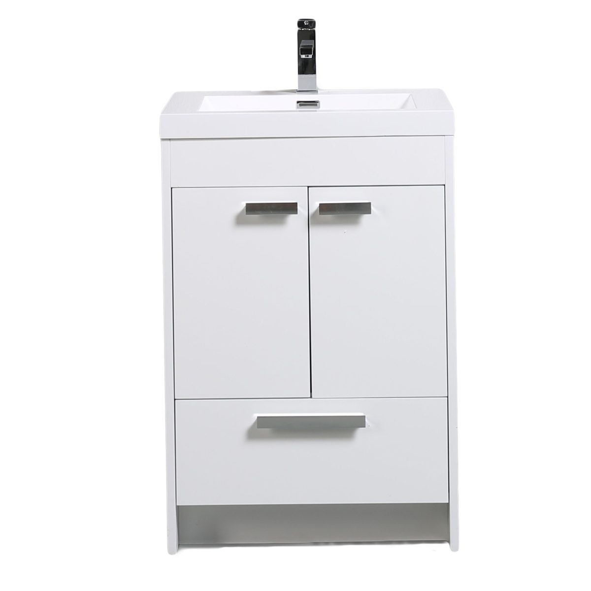 Eviva Lugano 24 In. White Modern Bathroom Vanity With White Integrated Acrylic Sink