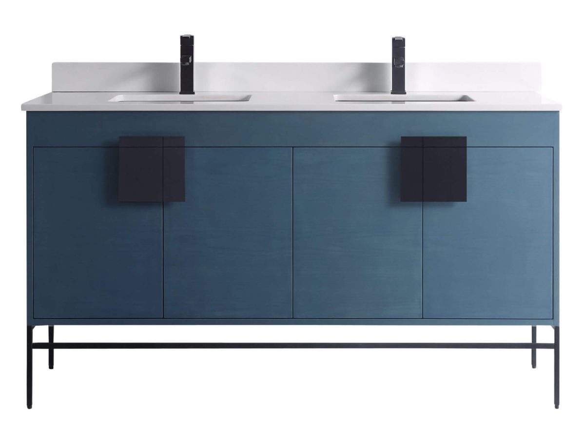 Shawbridge 60 Modern Double Bathroom Vanity French Blue With