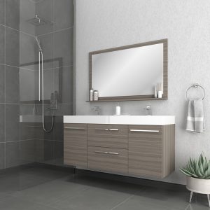 Alya Bath Ripley 60" wall mounted bathroom vanity in gray