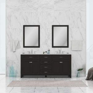Alya Bath Sortino 84 Inch Double Bathroom Vanity, Rosewood