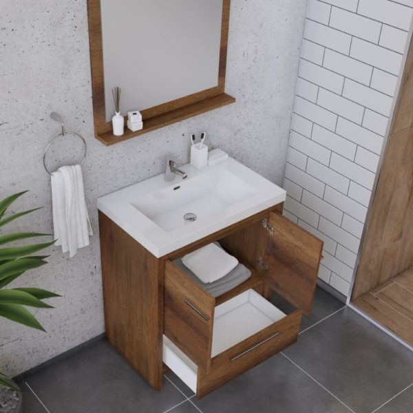 Alya Bath Sortino 30 Inch  Bathroom Vanity, Rosewood