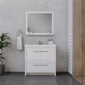 Sortino 36 Inch White Bathroom Vanity