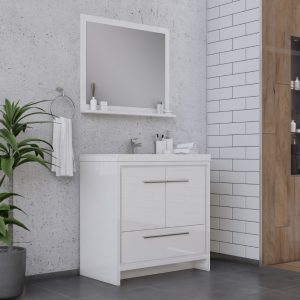 Alya Bath Sortino 36 Inch  Bathroom Vanity, White
