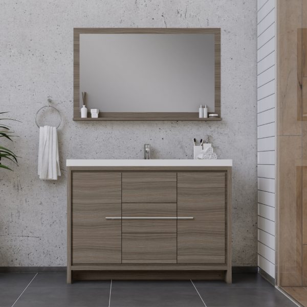 Alya Bath Sortino 48" Gray Bathroom Vanity