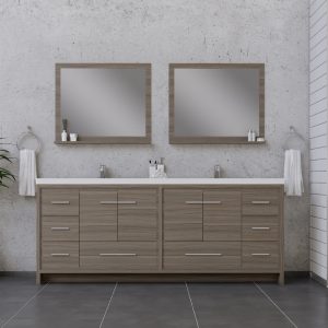 Alya Bath Sortino 84 Inch Double Bathroom Vanity Gray