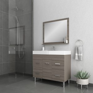 Alya Bath Ripley 39 inch Modern Bathroom Vanity, Gray