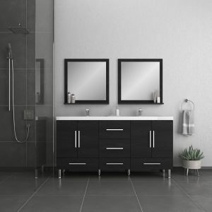 Alya Bath Ripley Modern 72 inch Double Bathroom Vanity, Black