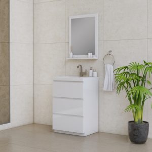 Alya Bath Paterno 24 inch Modern Bathroom Vanity, White