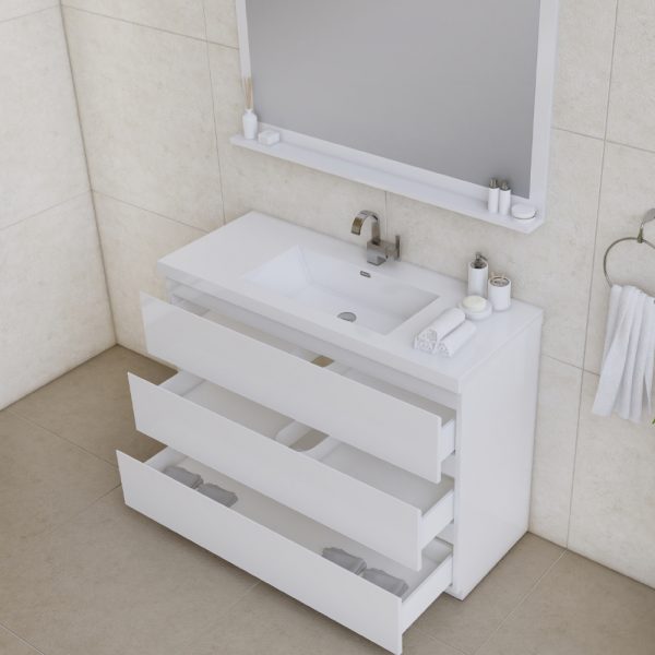 Alya Bath Paterno 48 inch Modern Bathroom Vanity, White