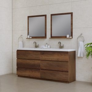 Alya Bath Paterno 72 inch Double Bathroom Vanity, Rosewood