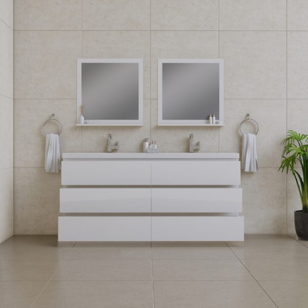 Alya Bath Paterno 72 inch Double Bathroom Vanity, White