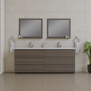 Alya Bath Paterno 84 inch Double Bathroom Vanity, Gray