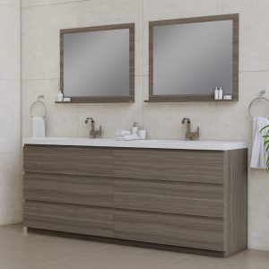 Alya Bath Paterno 84 inch Double Bathroom Vanity, Gray