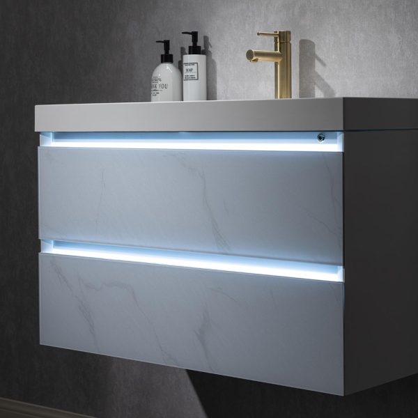 Bathroom vanities with LED lights