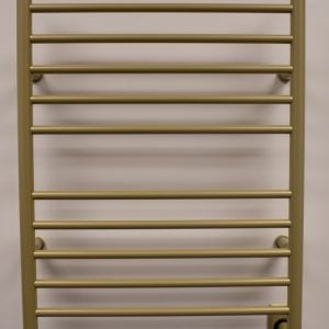 Radiant Hardwired Straight 10 Bar Towel Warmer in Satin Brass