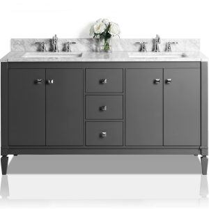 Kayleigh 60 in. Bath Vanity Set in Sapphire Gray with Chrome Hardware