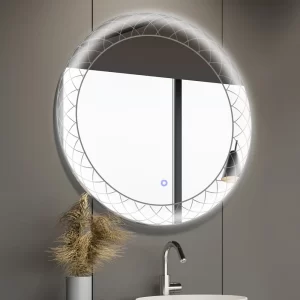 Frost 24 Inches LED Lighted Round Bathroom Mirror