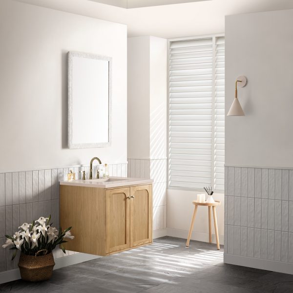 Laurent 30" Bathroom Vanity In Light Natural Oak With Eternal Marfil Top